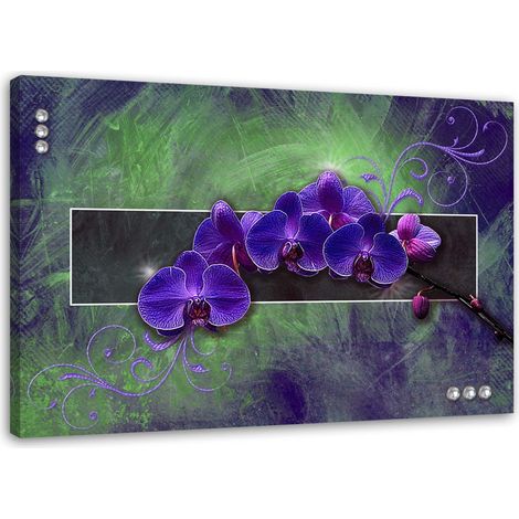 Tableau sur toile Fleur d'orchidée Nature Violet 60x40 (1/5)