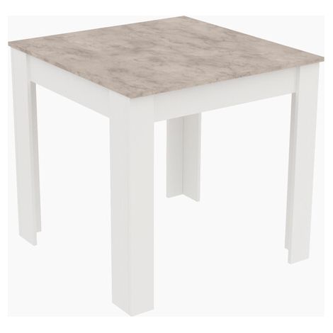 TAVOLO FISSO CM 80X 80XH75 CEMENTO/BIANCO- 1,0 pz