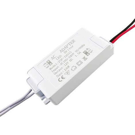 Transformateur LED 12 V(18 W), alimentation LED 1,25 A 230 V vers 12 V CC transformateur LED, adaptateur d'alimentation à commutation de tension constante pour lampes LED G4, MR11, MR16, GU5.3 (1/5)