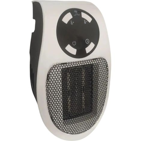 Mini ventilateur électrique à brancher avec minuterie LCD, petit chauffage d'appoint pour bureau ou maison, chauffage électrique en céramique (1/5)