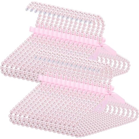 Lot de 30 cintres en perles roses de 29 x 22 cm pour vêtements en perles roses - Petit support à vêtements en forme de nœud en ruban - Cintres élégants en métal pour femmes, animaux (1/5)