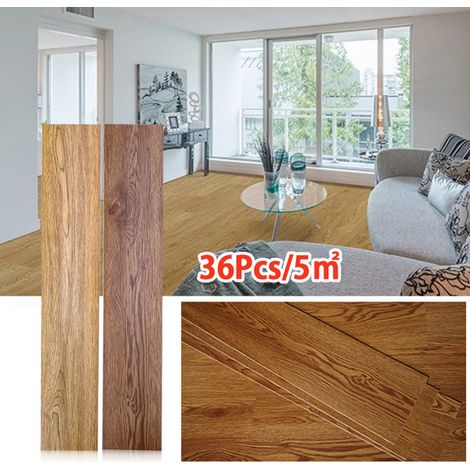 Self-Adhesive Vinyl Planks for Easy Home and Office Upgrades-Quick Installation,Waterproof,Anti-Slip,36 Panels Covering 5 Square Meters