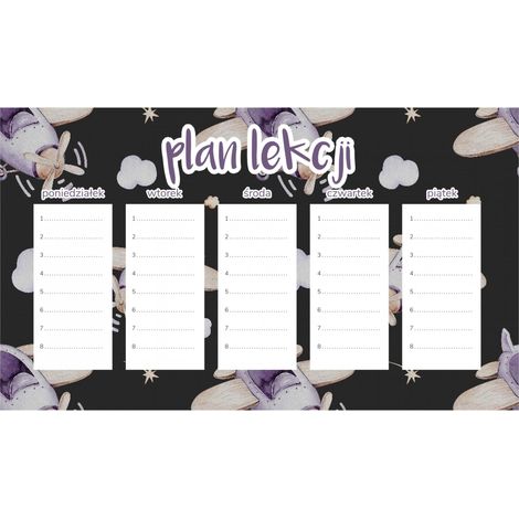 Magnetischer Unterrichtsplan „Sky Flights“ (45 x 26 cm)