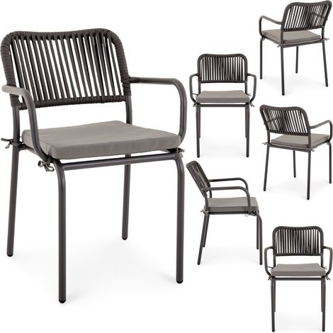 Lot de 6 chaises de jardin VOLONTE Gris (Lot de 6) (1/5)