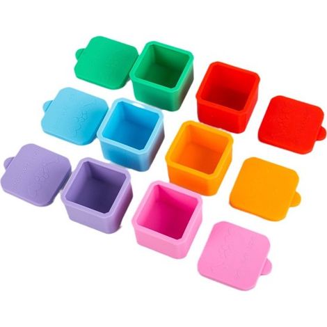 6 tarros para salsas Material de silicona, ideal para salsas, aderezos y especias Tapa a prueba de fugas Cabe en loncheras, 100 ml (1/5)