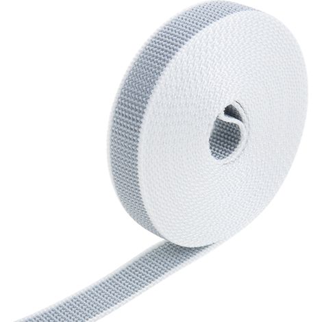 PrimeMatik - Ruban aveugle en nylon gris et blanc de 22mm x 6m (1/5)