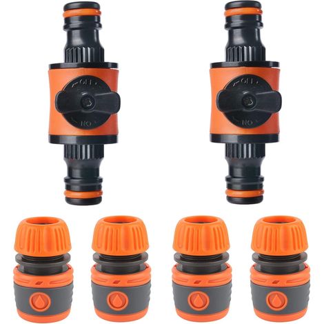 Lntyq Tuyau Connecteur 2 pièces Raccord Rapide D'extrémité Raccords, Rapides Ensemble für Tuyau D'arrosage, Connecteur Rapide mit Arrêt d'eau, für Tuyau d'arrosage 1/2", für Robinet, Tuyau Tuyau