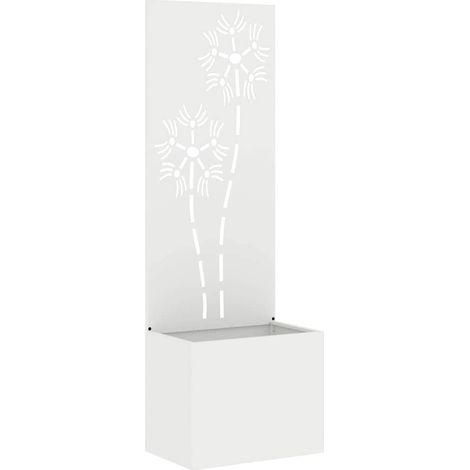Écran de confidentialité de jardin Floral Blanc 50 x 140 cm