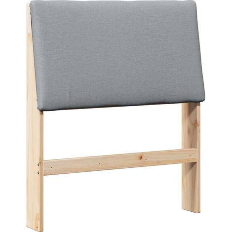 Upholstered Headboard Light Grey 75 cm Solid Pine Wood vidaXL
