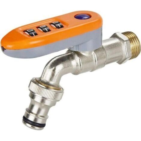 Système De Verrouillage Robinet Extérieur - Embout En Laiton Avec Code Secret Robinet Intérieur En Laiton Équipé De Serrure À Combinaison Dispositif Vanne D'Eau Pour Jardin Location Ferme Cour Res (1/5)