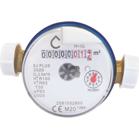 Compteur jet unique Eau froide Calibre 15 Double Mâle 20/27
