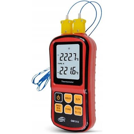 THERMOMÈTRE NUMÉRIQUE 2x THERMOCOUPLE TYPE K -50 à 1372