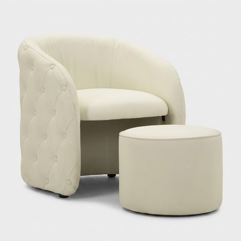 Sillón tapizado con reposapiés de polipiel Zagabria (1/5)