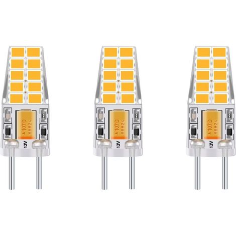 3-PCS 3W 12V G6.35 LED Ampoule Culot T3 / T4 / T5 G6.35 / GY6.35 Base Blanc chaud 3000K Remplacement de 30W Ampoule Halogène pour l’Éclairage Sous-Cabinet Lumière Lampe de Bureau (1/5)