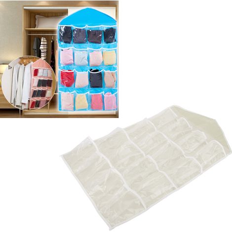 Wandmontierter Organizer mit Taschen für Schrank und Tür, mit 16 Fächern, wasserdichtem Polyester, 72 x 42 cm - Aufbewahrungsregal für Schlafzimmer/Wohnzimmer/Küche (1/5)