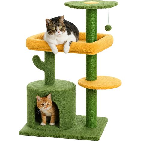 Árbol rascador para gatos, diseño multinivel, postes rascadores duraderos, MAMT0204GN, M (1/2)