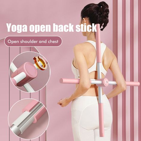 Bâton de yoga pour étirements, correcteur de posture rétractable, bâton de correction de la cyphose (1/5)