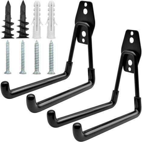 FENOPLASTICACrochets muraux de garage, 2 crochets de garage, crochets de rangement de garage robustes, crochets de rangement de garage robustes pour organiser les outils de jardin et de garage (1/4)