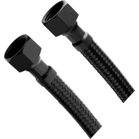 Aqualine - Flexible de raccordement, 60 cm, noir mat 33106B (1/2)