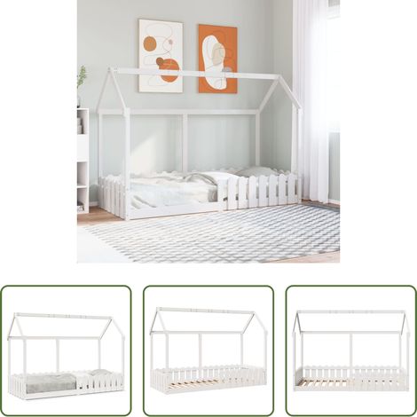 vidaXL Lit d'enfant sans matelas - Cadre de lit d'enfants forme de maison sans matelas 80x200 cm (1/5)