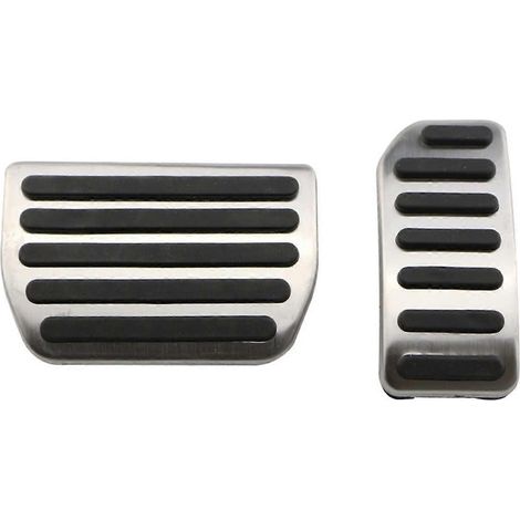 Couvre-pédales en acier inoxydable pour Volvo V60 V70 S60 S60L XC60 XC70 S80 S80L (boîte automatique et manuelle) - Repose-pieds, couvre-pédales d'accélérateur et de frein (boîte automatique) (1/4)
