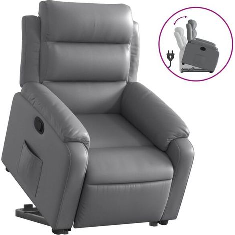 Fauteuil inclinable en similicuir gris (1/5)