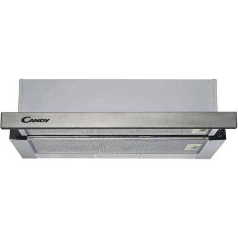 Candy CBT6252X Cappa aspirante telescopica, larghezza 60 cm, 2 livelli di potenza, capacità di aspirazione 332,1 m3/h, illuminazione LED, 67,5 W, 56 decibel, acciaio inossidabile (1/2)