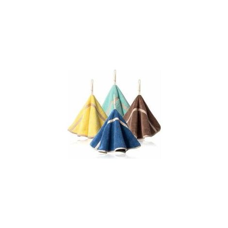 Set di 4 asciugamani da bagno con passante in morbido pile di corallo assorbente, morbidi e spessi (4 colori) - Crezuo (1/4)