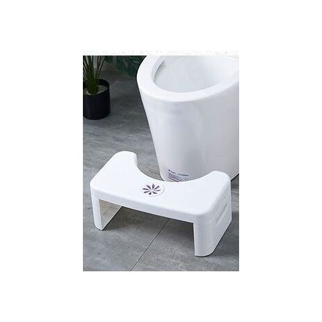 Tabouret de toilette, repose-pieds de toilette, tabouret de toilette physiologique, tabouret de toilette accroupi, banc de toilette, tabouret de toilette (blanc) (1/4)