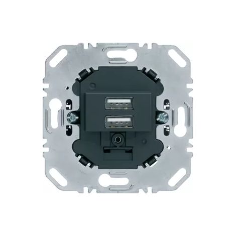 Berker USB Lade-Std., 2fach, 3.0A, eckig, anth 260205 (1/2)
