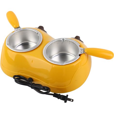 Juego de fondue eléctrico para dos personas con accesorios, olla antiadherente de 250 ml, derrite chocolate y mantequilla, dos ajustes de temperatura 40 °C/70 °C, juego completo que incluye espátula y (1/5)