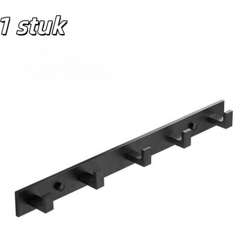 1 Stück Garderobenständer Türhakenleiste Robuste Aluminiumkonstruktion Kein Bohren erforderlich Türhaken für Badezimmer Geeignet für Schlafzimmer 5 (1/5)