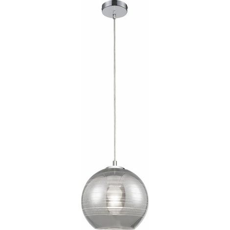 Lampada a sospensione cromata Jaron Ø30 E27 Reality