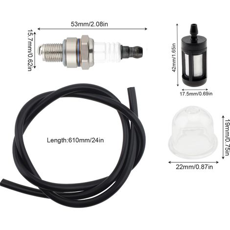 Lot de 2 kits de révision air et carburant pour Stihl FS56RC – Filtre à air et durites inclus, compatible FS70R et KM56, entretien complet de débroussailleuse (1/4)