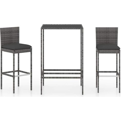 Maison Exclusive - Mesa y taburetes altos jardín 3 piezas ratán s (1/5)