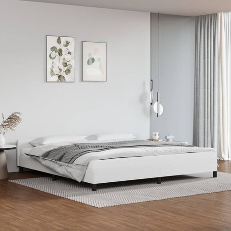 Lit double-200x200 cm Cadre de lit avec tĂŞte de lit, Lit adulte Similicuir CDE63875 (1/5)