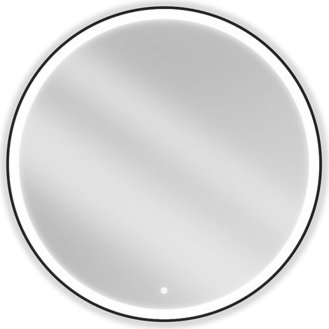 Mexen Esso specchio da bagno illuminato, rotondo 100 cm, LED 6000K, antiappannamento, cornice nera - 9825-100-100-611-70 (1/5)