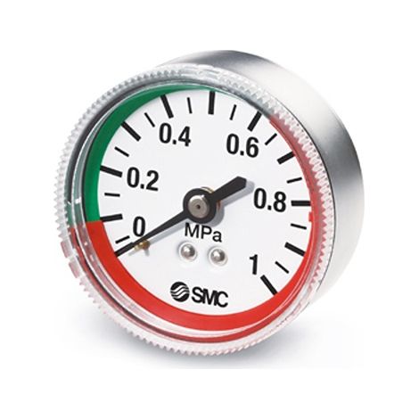 Manomètre SMC, 0mPa à 0.1mPa, raccord R 1/8, Ø cadran 37.5mm ( Prix pour 1 )