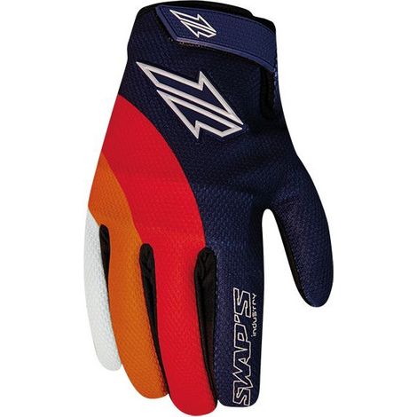 Gants Cross GAN095 M - Bleu Rouge Orange - Homologué CE KP1 (1/4)