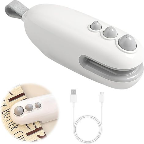 1 Mini Scelleur Sac, Rechargeable USB, 2 En 1 Coupe Et Soude, Pour Cuisine Et Alimentation (1/5)