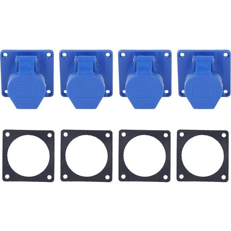 4er-Set Industriesteckdosen, 3-polig, 16 A, IP44 wasserdicht, Unterputzsteckdose, 220–250 V für Stromversorgung