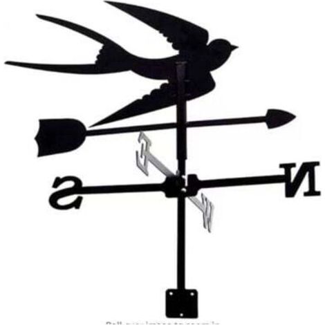 Girouette Hirondelle, girouette de décoration, kit d'indicateurs de Direction du Vent extérieur Jardin pelouse Support en métal girouette (1/4)