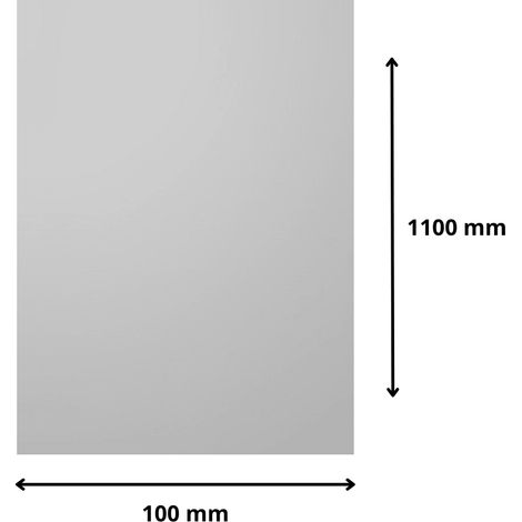 Plaque verre acrylique miroir 3 mm - 10 x 110 cm (100 x 1100 mm) - Verre synthétique - Bord droits - Plexiglass