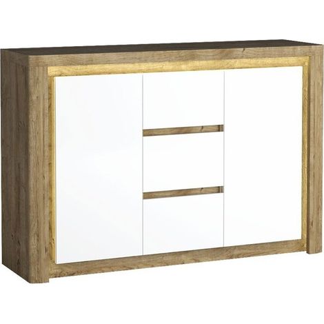 Cómoda Etrmona 106 , Con cajones y puertas, Número de cajones: 3, 98x144x41cm, LED