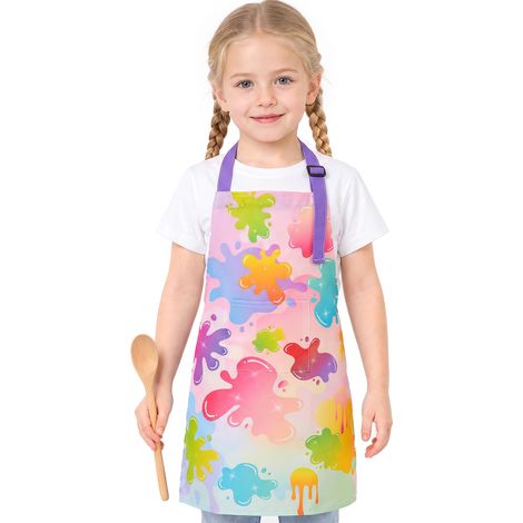 Tabliers de Cuisine - Argile Tablier pour Filles Imperméables Enfant avec Poche et Réglable Peinture Artisanat Cuisine Jardinage pour Enfants 6-10 Ans (1/5)
