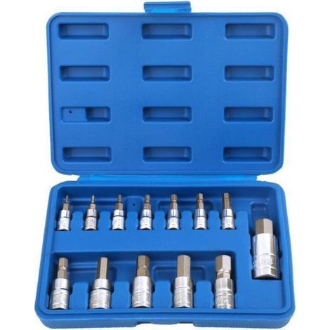 13 Pièces Jeu de Douilles à Six Pans Creux 1/2'', avec caractéristiques : 13PIÈCES, 14MM (1/5)