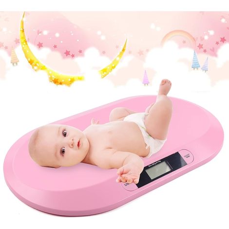 Babywaage Digital bis 20KG Baby Waage mit LED Anzeige Stillwaage Tierwaage Kinderwaage mit Automatische Abschalt- & Tara-Funktion Säuglingswaage für Hunde Katzen Neugeborenen und Babys (Rosa) (1/5)