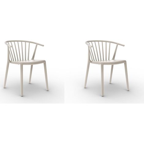 Set 2 sillas interior, exterior marfil WOODY Resol