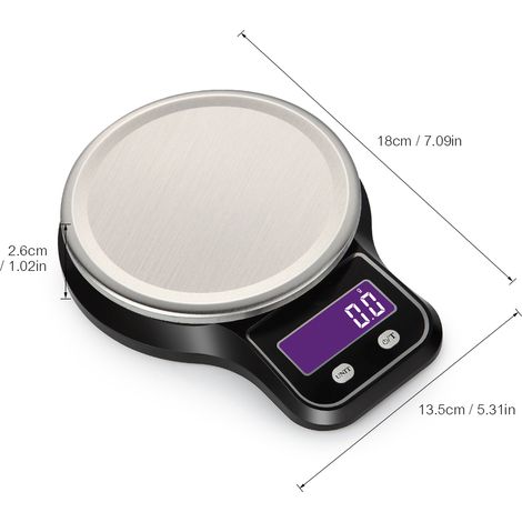 Plateforme électronique multifonctionnelle pour balance de cuisine et alimentaire avec plateau en acier inoxydable pour des mesures précises.-AquaForge (1/5)