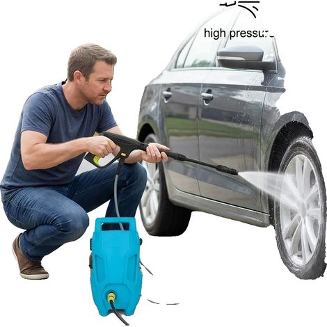 Idropulitrice ad alta pressione, 1500 PSI, 1,8 GPM, tubo flessibile da 7 metri, design leggero, accessori tutto in uno (1/5)